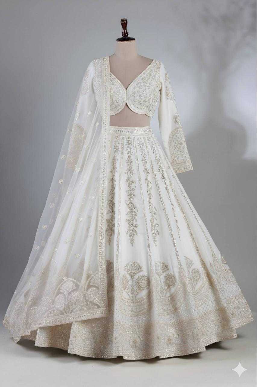 Chinon Silk Designer Sequins Lehenga Outfits